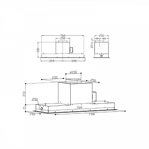 Встраиваемая вытяжка KORTING KHI 9099 ICGN