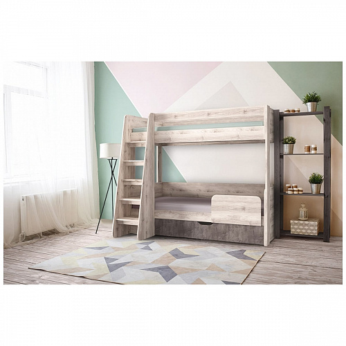 Кровать двухъярусная JAZZ Каштан найроби/Оникс