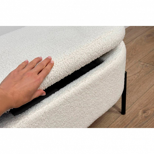 Пуф Барни белый (плюш)