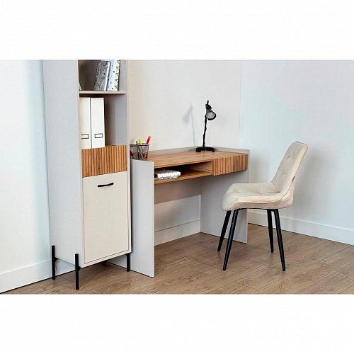 Стол письменный Доминика 2 кашемир/дуб крафт золотой