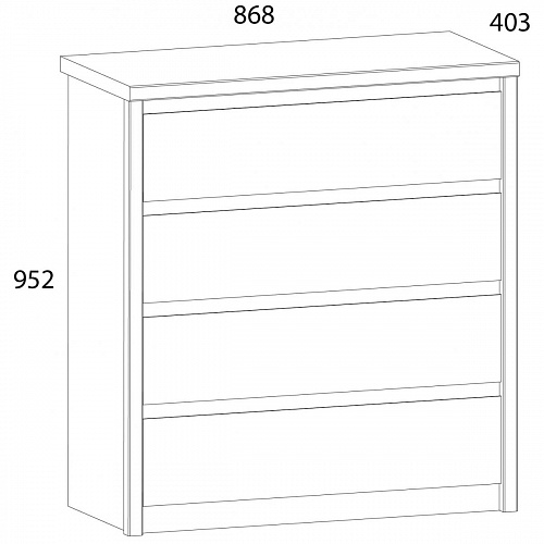 Комод 4S JAZZ Каштан найроби/Оникс