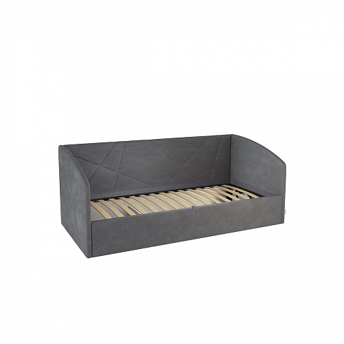 Кровать с подъемным механизмом Бест (Софа) 90х200 графит (велюр)