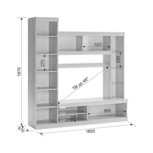 Гостиная Макси К1 дуб сонома/белое дерево
