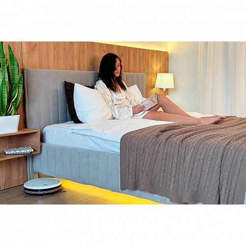 Кровать с подъемным механизмом Твикс 160х200 галька (велюр)