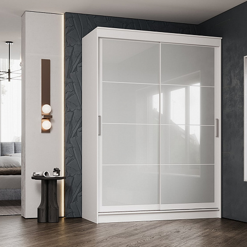 Шкаф-купе ГРАНД 1 1,6 Белый гладкий/Лакобель белый