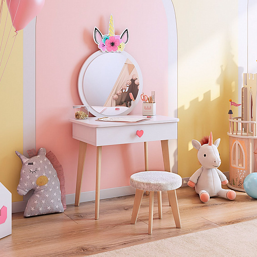 Набор детский Единорожка белое дерево/белый (плюш)