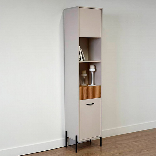 Стеллаж Доминика кашемир/дуб крафт золотой