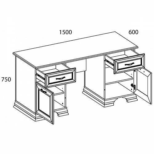 Стол письменный TIFFANY Вудлайн кремовый
