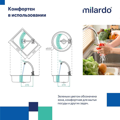 Смеситель для кухни Meal, Milardo, M03SB00M05