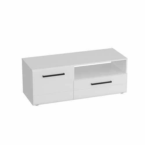 Тумба ТВ Кельн 1220 (высокая) Белый Аляска/Белый глянец