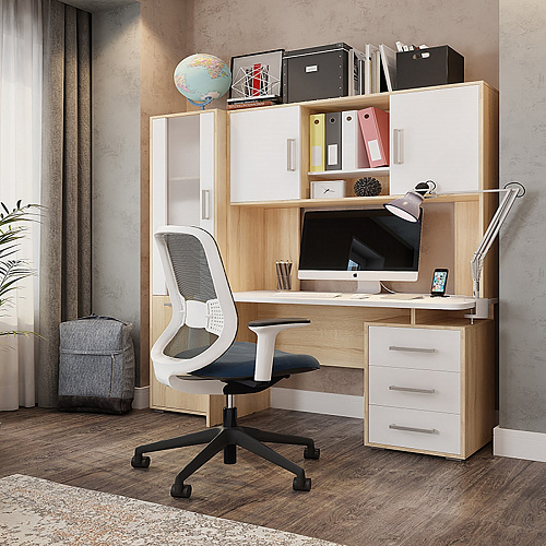 Стол компьютерный Лайт К3 дуб сонома/белый