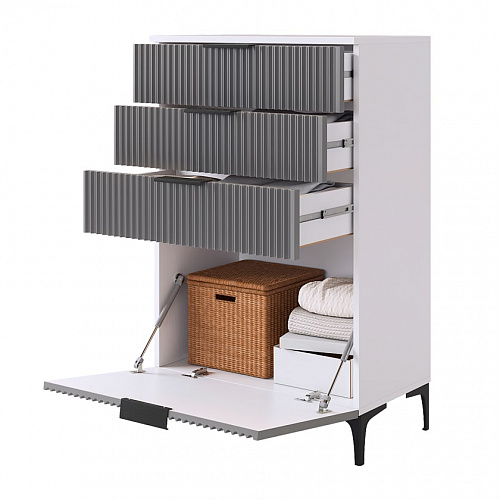 Набор детской мебели Зефир К10 белое дерево/серый (эмаль)/графит