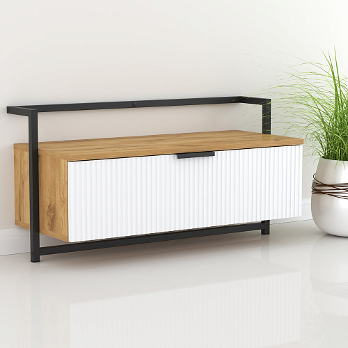 Консоль навесная лофт DQ SITI дуб вотан/белый