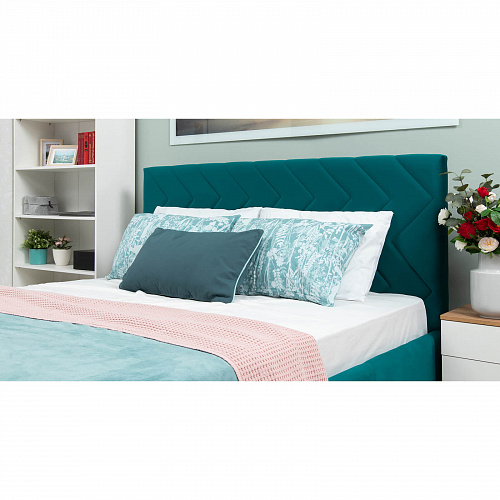 Кровать с подъемным механизмом Милана 1800х2000 Tenerife izumrud (сине-зелёный)