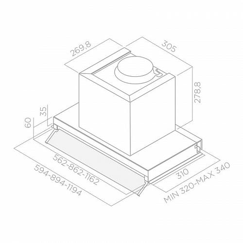 Вытяжка Elica BOXIN DRY IX/A/60-PRF0181274