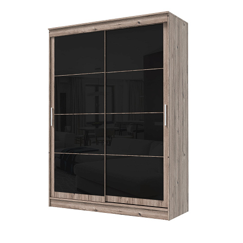 Шкаф-купе ГРАНД 1 1,6 Дуб горный/Лакобель черный