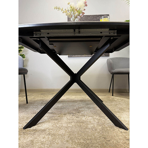 Стол обеденный Kenner BR1200 черный/керамика ITALIAN MIDDLE GRAY