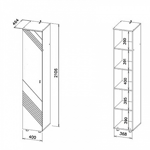 Пенал Байкал Дуб Золотой/Графит