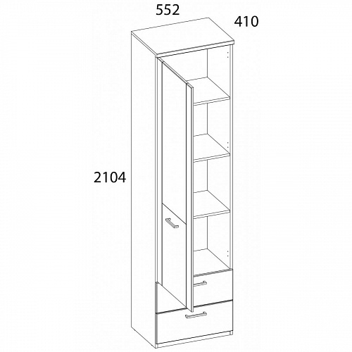 Шкаф DOORSET 1D2S Дуб наварра