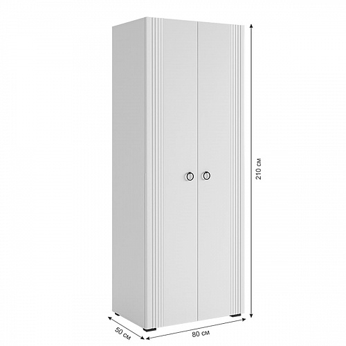 Шкаф двухдверный Ева 102.01 белое дерево/белый матовый