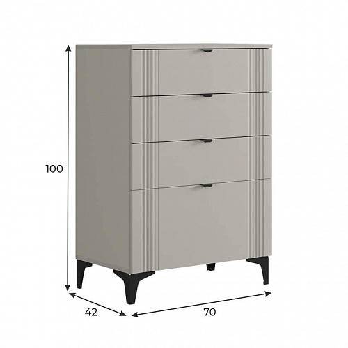 Гостиная Рич К1 кашемир/фрапучино матовый/черный