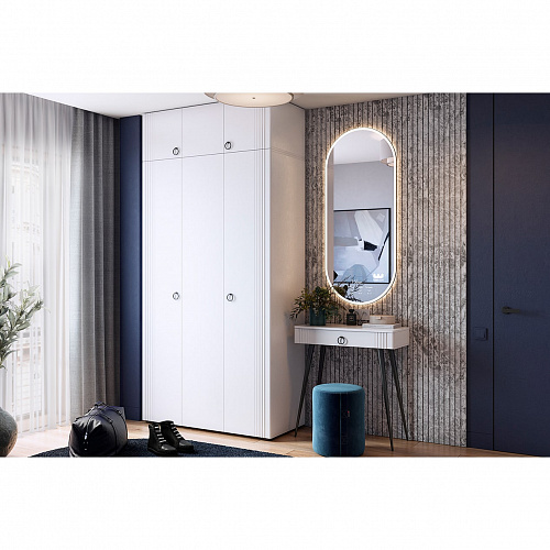 Туалетный столик Ева 2 белое дерево/белый матовый