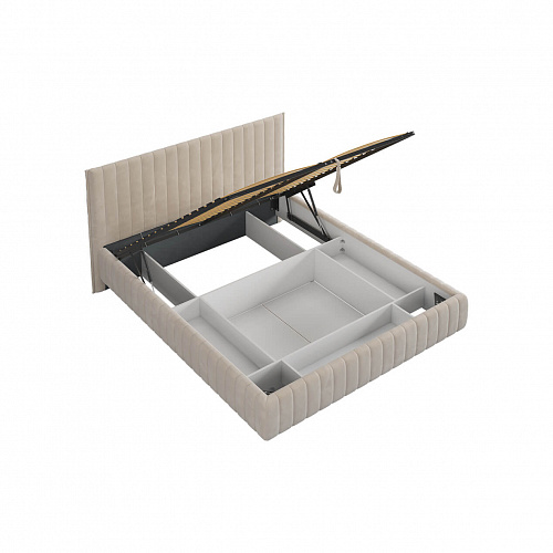 Кровать с подъемным механизмом Твикс 160х200 крем (велюр)