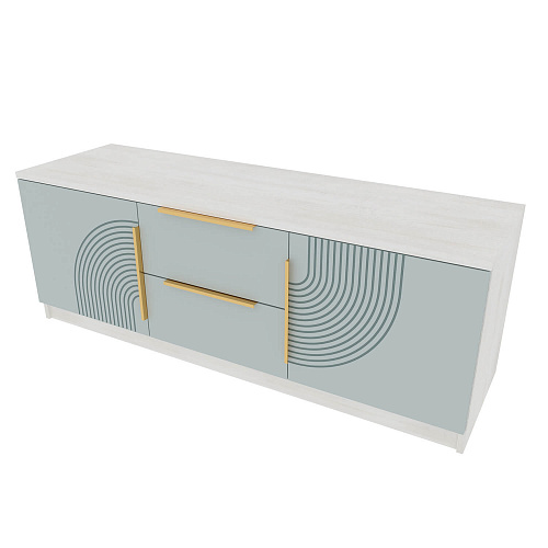 Тумба Орион ОТ140-02 Дуб Харбор белый/Шарли бриз