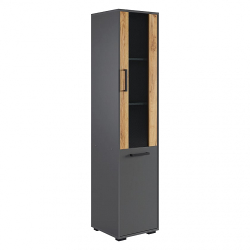 Стеллаж Лайт-2 графит/дуб крафт золотой