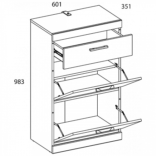 Тумба для обуви 2D1S OSKAR дуб Санремо