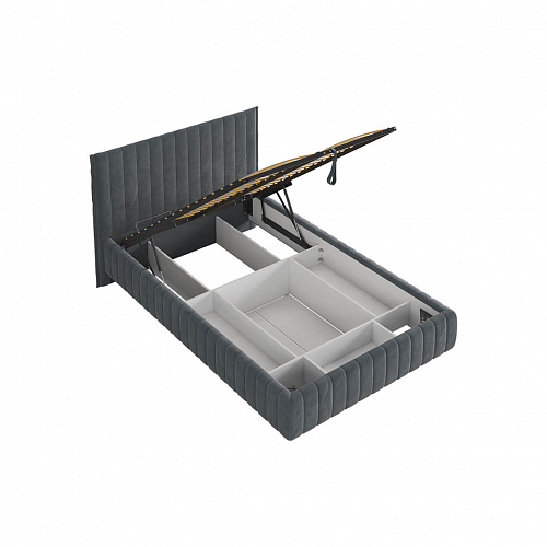 Кровать с подъемным механизмом Твикс 120х200 графит (велюр)