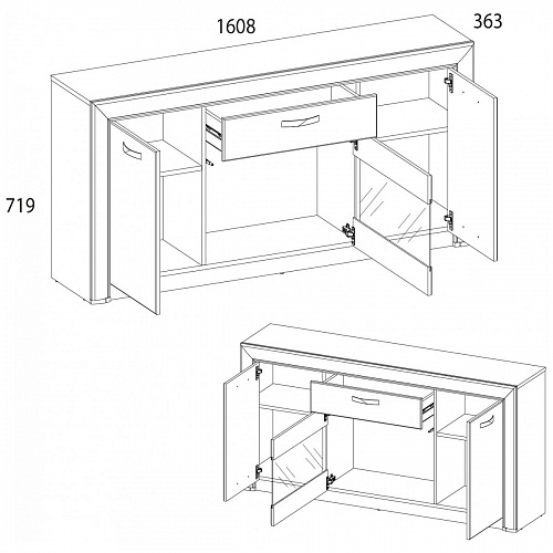 Гостиная OLIVIA Вудлайн крем/дуб анкона