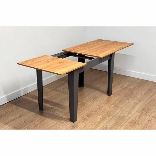 Стол обеденный раздвижной Цезарь дуб крафт золотой/графит