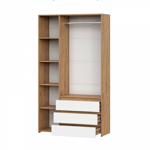 Шкаф 3-х створчатый Некст 1 Дуб Золотой/Белый