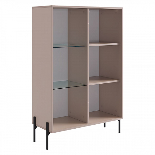 Комод Доминика со стеклом кашемир/дуб крафт золотой