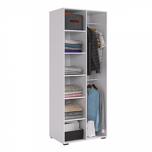 Шкаф двухдверный Ева 104.01 белое дерево/белый матовый