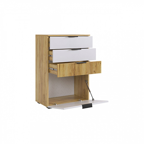 Гостиная Бери К3 дуб крафт золотой/белое дерево