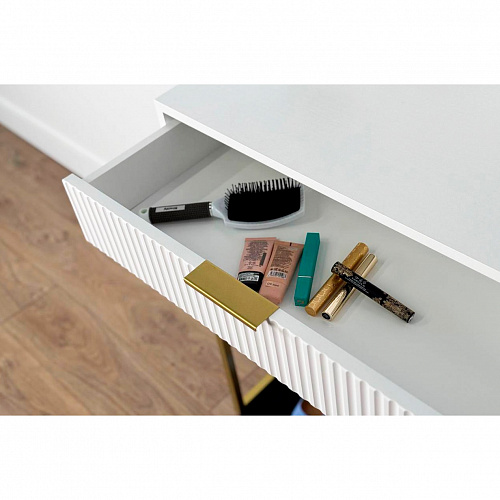 Обувница Вельвет белое дерево/золото