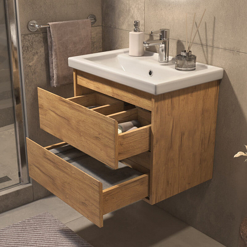 Тумба под раковину Fusta 600-0-2 (Фостер) навесная дуб золотой