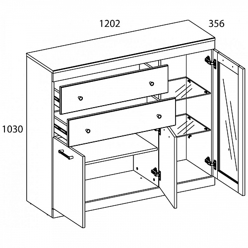 Тумба JAGGER 1V2D2S Дуб монастырский/Черный