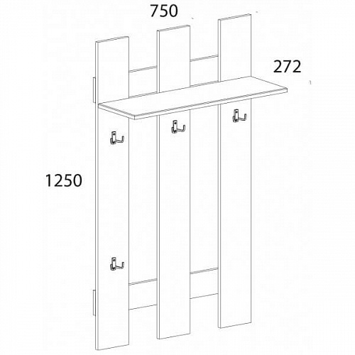 Вешалка DOORSET 75 дуб наварра