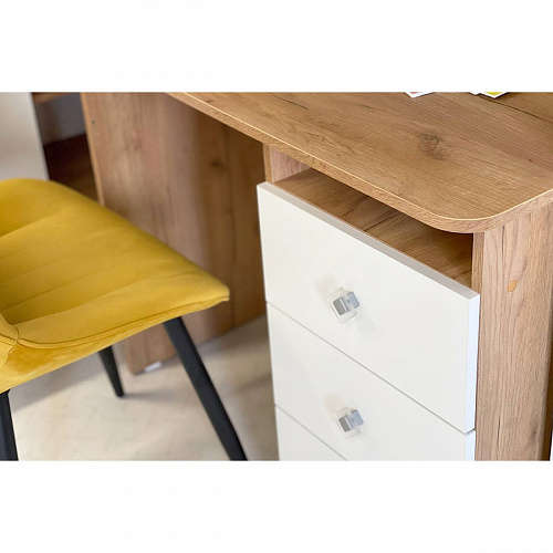 Стол компьютерный Форсаж дуб крафт золотой/белый