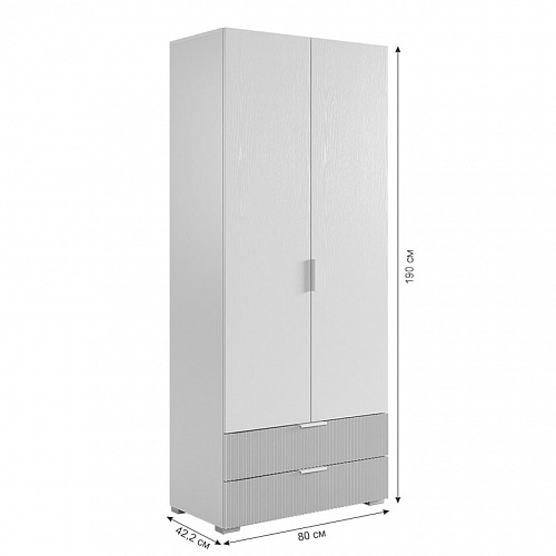Шкаф двухдверный Зефир 120.01 белое дерево/белый (эмаль)