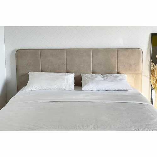 Кровать Грета 160х200 песок алькантара (велюр)