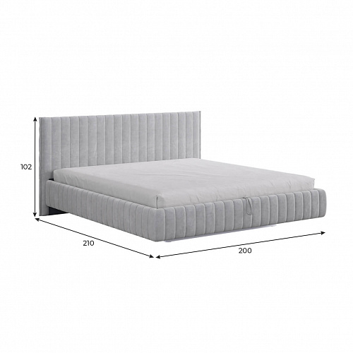 Кровать с подъемным механизмом Твикс 180х200 крем (велюр)