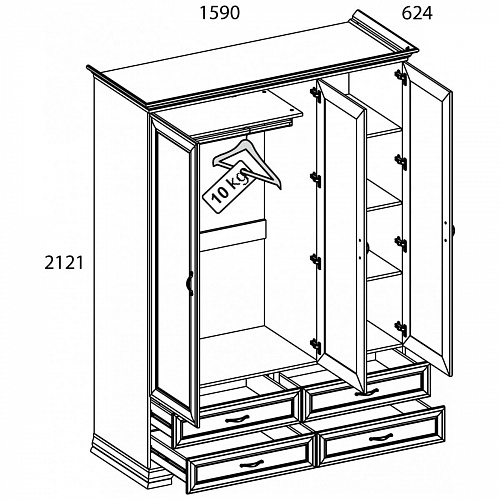 Спальный гарнитур TIFFANY №2 Вудлайн кремовый