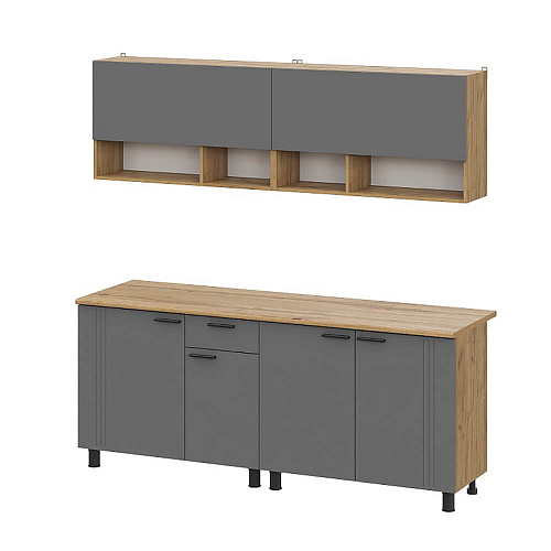 Кухня Монако 2,0 Дуб Золотой/Графит/Дуб Вотан