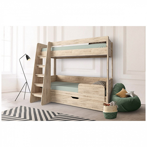 Кровать двухъярусная OSKAR дуб Санремо