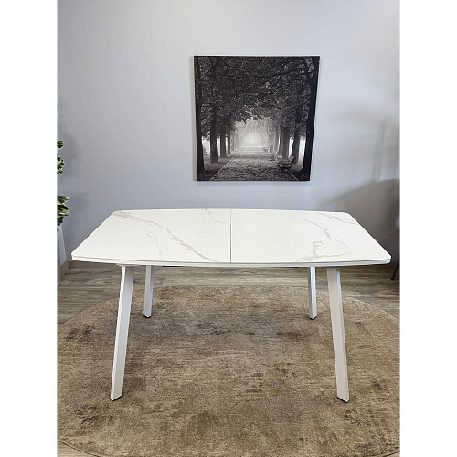 Стол обеденный Kenner AK1400 белый/керамика GLORIA WHITE