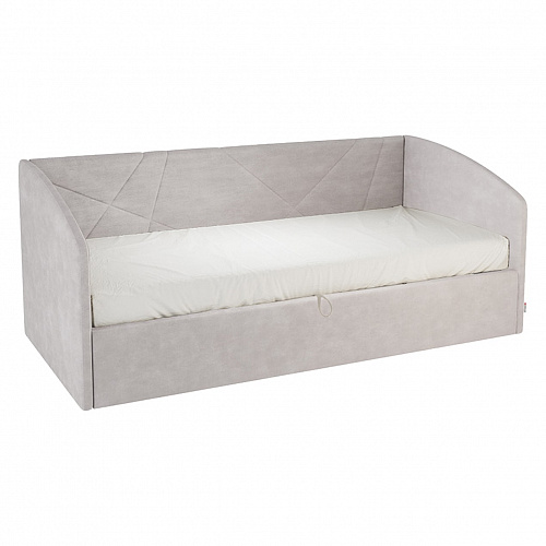 Кровать с подъемным механизмом Квест (Софа) 90х200 галька (велюр)